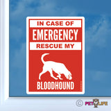 In Case of Emergency Rescue My Bloodhound Sticker